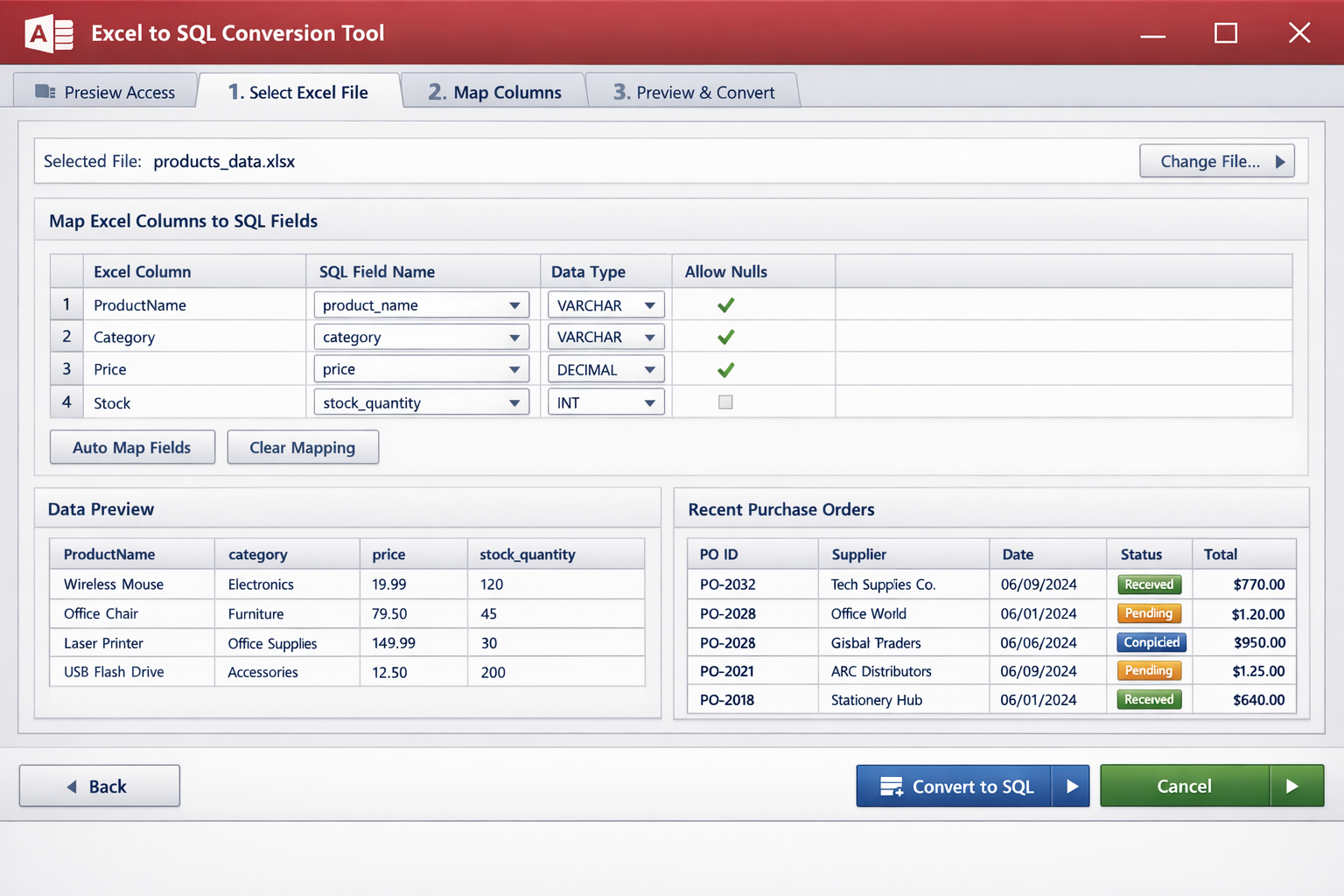 Excel to Database Conversion